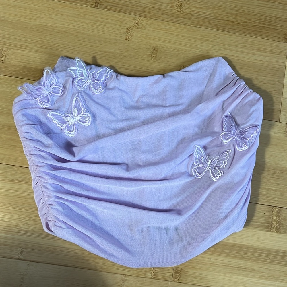 Lavender Strapless Butterfly Top
